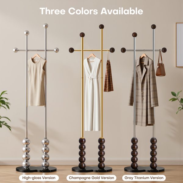 product-fancy-e8468cff-cf06-4135-ae90-738f04f5025b Metal Freestanding Coat Rack with Stainless Steel Double Rods & Marble Base, Hanging Clothes Rack for Entryway, Hallway, Bedroom, Living Room, Hallway Organizer, Entryway Storage, Contemporary Furniture, Modern Coat Hanger, Durable Construction, Highquality Materials, Freestanding Hanger, Versatile Organizer, Apartment Living, Interior Decorators