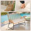 product-fancy-e85cbc3c-a32e-4ac6-a6e9-1ae88063d7e0 4pcs Outdoor Patio Furniture Collection • Rattan Bistro Set Featuring Cushions & Table • Wicker Loveseat for Conversations in Your Backyard, Balcony, Or Garden