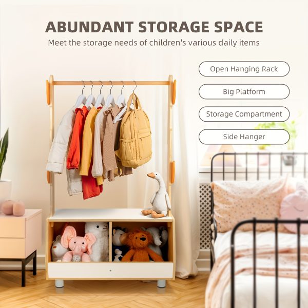 Costume Storage Solution, Tree-Shaped Dress-Up Rack for Children, Costume Organizer with Storage Cabinet, Ideal for Rooms, Living Areas, Playrooms, And Daycare Facilities