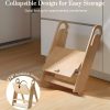product-fancy-e88dab4b-046b-44d9-92b0-fc339d738ace Children's Step Stool, Foldable Anti-Slip Double-Tier Step Stool with Handle Design, Suitable for Multiple Settings Including Bathroom Sinks, Kitchens, And Bedroom Countertops