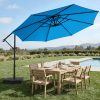 product-fancy-e8aa9d66-fd34-4e89-9166-c15c1d6a7740 10-Foot Patio Offset Umbrella with a Base, Cantilever Design, Featuring a Crank And Cross Bases, Suitable for Outdoor Use, Heavy-Duty Construction, Includes Push Button Tilt, Perfect for Christmas And Halloween