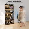 product-fancy-e8b36098-9dd0-413f-98b0-7024a4e781db 5-Tier Display Cabinet with Glass Doors, Dimming LED Lights And Motion Sensor, for Collectible Figures, Living Room, Bedroom, Or Office, Metal Frame