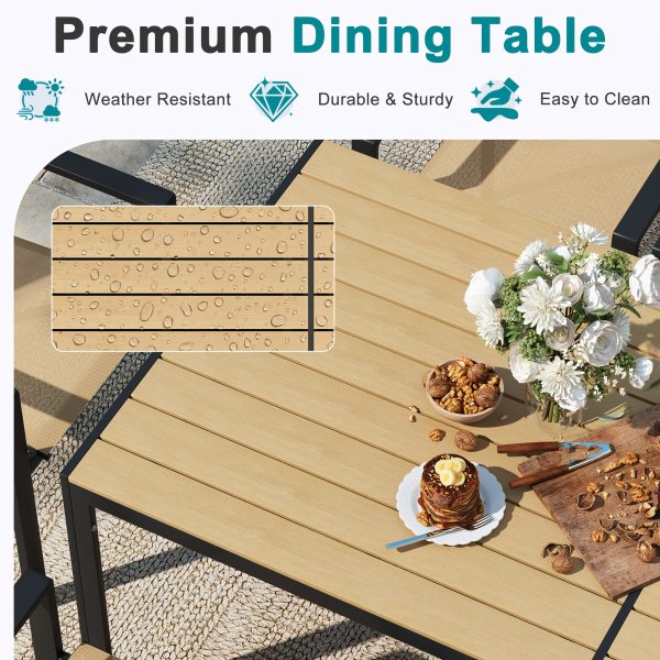 product-fancy-e8ba2613-53c9-457a-8944-6d00ce09b3a1 9pcs Patio Table And Chairs Set, Outdoor Furniture with Large Table And 8 Chairs, Dining Table Set for Backyard, Courtyard, Poolside, Brown