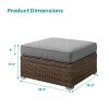 product-fancy-e913cd47-794f-46ff-bb16-a68dfa6f6163 2pcs Large Square Outdoor Wicker Ottoman Set with Thick Cushions - All-Weather PE Rattan Suitable for Garden, Poolside, Patio Furniture, Grey/White Cushioned Stool, Footrest for /Outdoor Use, Assembly & Low Maintenance