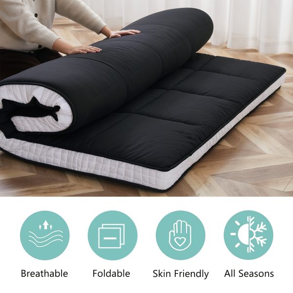 product-fancy-e93af3fd-132b-4ae9-96c8-21b5ef3b26c9 LILYPELLE Japanese Futon Mattress, Folding Sleeping Pad Futon, Portable Camping Mattress With Storage Bag, Black