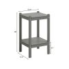 Outdoor HDPE Double-layer High Side Table, Leisure Side Table with Double-Layer Storage Design, Multifunctional Small Coffee Table, for Courtyard, Pool, Terrace And Balcony, Gray