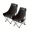 product-fancy-e9616d18-127b-4e85-af84-a06d4fa92604 2 High-backed Moon Chairs Come with A Storage Bag for Easy Folding And Storage - Durable Iron Alloy, Suitable for Courtyards, Outdoor Leisure, Camping And Fishing Beach Chairs