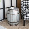product-fancy-e9864e76-1122-413c-bb90-20ade7eaee45 Barrel Shaped Side Table, Wine Cabinet, Coffee Table with Storage Space, Western Cowboy Style, Sturdy Metal Cast Small Coffee Table, Suitable for Sofa Side, Study, Living Room, Backyard Garden Terrace