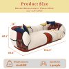 product-fancy-e99e7c3d-1a56-4a2b-b022-bee9942d58e7 102" Oversized Modern Curved Sofa, 4-Seat Chenille Couch for Living Room Apartment, Minimalist Boneless Sectional Floor Lounge Couches with Bohemian Style Pillows, No Assembly