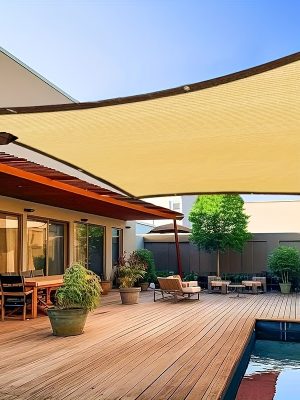 Outdoor Privacy Shade Canopy Compatible for, Garden, - Heavy-Density Awning with Reinforced Corners & Fabric Cover, Assembly, Shade