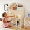 product-fancy-e9cc5f1e-ca4a-4a35-8ed6-33d3dd171843 3-Tier Freestanding Wooden Storage Shelf Bookshef, Multi-Purpose Organizer for Kitchen, Living Room, Home Decor, White Space-Saving Standing Book Shelf, Bookcase Dollhouse Perfect Display Storage, Kids Playhouse