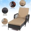[3pcs Wicker Chaise Set] LEVELEVE 3pcs Outdoor Wicker Chaise Lounge Set with Foam Cushions & Tea Table - All-Weather PE Rattan Recliner Chairs Suitable for Backyard, Poolside, Patio Furniture, Adjustable Chaise Loungers for Deck, Porch, Garden