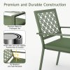 3pcs Outdoor Bistro Set, Stackable Metal Steel Outdoor Table And Chairs, Waterproof Rustproof Patio Furniture Conversation Set for Porch Garden Balcony Backyard, Sage Green