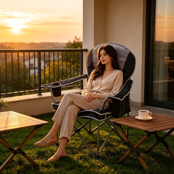 product-fancy-e9eaaf62-6b8c-4bf1-a2c4-ae9d4bd82535 Extra Large Camping Folding Chair with Organizer Bag, Side Mesh Bag, Mesh Cup Holder And Sporting Goods Bag, Suitable for Lawn, 500 Lbs. Weight Capacity