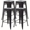 Metal Bar Stools Set of 4 Counter Height Barstool Stackable Barstools 30 Inch Indoor Outdoor Patio Bar Stool Home Kitchen Dining Stool Backless Bar Chair