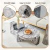 product-fancy-ea2670ec-0b30-45da-954c-341085df54b6 MUUOKY Modern Round Nesting Coffee Table with Faux Marble Top & Glass Side Table - 24” Center Table Suitable for Living Room, 2-Tier Space-Saving, Easy Assembly, Luxury Apartment Furniture, Engineered Wood Base for Small Homes