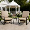 product-fancy-ea7087ec-4116-467c-8d42-c59d27586a2a Set with Table Patio Chaise Lounge Chairs, Patio Recliner Chair, Outdoor Furniture Set 5-Position Adjustable, Outdoor, Bench for Deck, Lawn, Garden