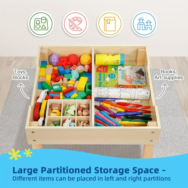 product-fancy-ea7a5f8a-0690-4375-a8ce-70116f876135 3-In-1 Table And Chair Set, Kids Table And Chairs Ages 3-7 with Versatile Tabletop And Storage Drawer, Kids Sensory Table for Home, Nursery And Playroom. Premium Gift for Boys And Girls