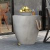product-fancy-eaa98cba-ad11-4d09-8519-763770b20757 Concrete Outdoor End Table, 17'' Hemp Rope Side Table, Light Gray, Farmhouse Style, Modern Art Patio Side Table, Concrete Garden Stool