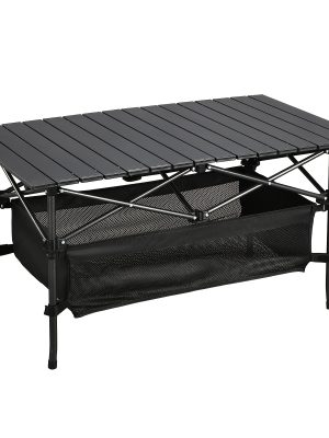 Lightweight Aluminum Folding Camping Table Portable Roll-Up Design for Outdoor, Camping, Beach, BBQ, Patio, And Picnic, Durable & Waterproof with Carrying Bag