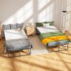Compact & Durable 4-Section Folding Bed with Grey Fabric Cover - Sturdy Metal Frame, 75" x 31", Portable Roll-Away Design for Adults, Ideal for Guests, Students, Camping & Small Apartments, Garden Houses