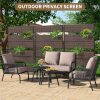 product-fancy-eb2df4ea-efa6-4445-bc74-3f771d020a9a 6-Foot Outdoor Privacy Barrier, Stylish Fence, Standalone Woven Rattan Partition for Patio, Balcony, Garden, Backyard, Deck, Porch, in Brown Color