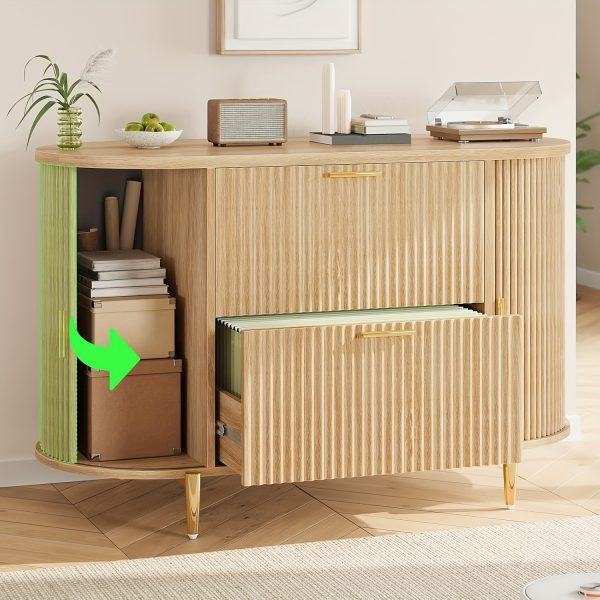 product-fancy-eb67473a-c61d-443e-b8a1-f06bc1a73531 2 Drawer File Cabinet, fit Legal/Letter/A4 Size, 39.4" Filing Cabinet with 2 Sliding Door Storage for Home Office