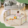 product-fancy-eb8624cb-dfdf-457f-b84f-2cc1d48d9ba6 SLSY Foldable Wooden Baby Playpen Activity Center, Adjustable Size & Shape Portable Large Play Yard for Babies And Toddlers, Baby Fence Play Area Wood Gate 63"x63"x24"