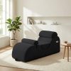 product-fancy-eb9043e2-4d35-4e02-be27-c7c5e1531b77 Striped Adult Yoga Chair, Indoor Toilet Chair with Side Pockets, Headrest, Lumbar Cushion, Movable Footrest, Curved Yoga Sofa for Relaxing And Stretching in Bedroom, Black