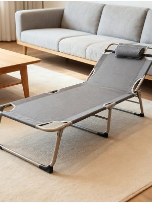 Foldable Bed Frame, 66.93x22.05inch Adjustable 4-position Reclining Lounge Chair, Suitable for Family Temporary Guest Bed