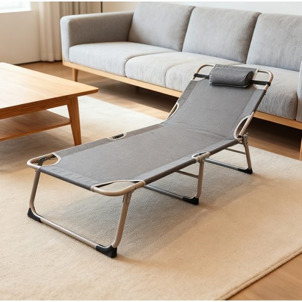 product-fancy-eb9c63ed-6579-4308-a0ae-0ab9f43b6396 Foldable Bed Frame, 66.93x22.05inch Adjustable 4-position Reclining Lounge Chair, Suitable for Family Temporary Guest Bed