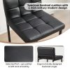 product-fancy-ebae1ba5-76d8-4bfe-99dc-61c8a6b71109 DMKAI Set Of 2 Modern Counter Height Bar Stools - Black Faux Leather Upholstered, Diamond-Tufted Seat, Sturdy Black Metal Cantilever Base with Footrest | Minimalist Bar Stools for Kitchen Island