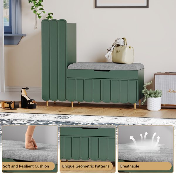 product-fancy-ebaef26a-8ce2-4788-a39c-12de81d25c70 Shoe Organizer Cabinet, Entryway Bench With Adjustable Shelves And Cushioned Seat, Unique L-Shaped Bench Cabinet For Entryway