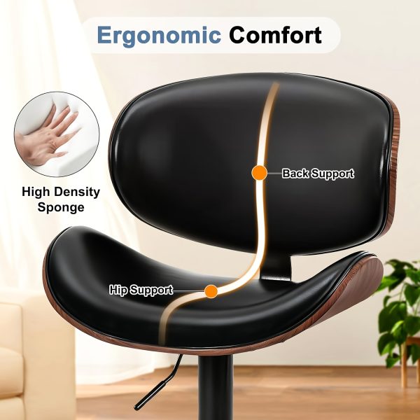 product-fancy-ebc84365-0ee2-44fb-8f50-0f7a9ff08330 Two Piece for bar Stool Set with Adjustable Height, Featuring PU Leather Seat Cushion, Ergonomic Backrest, And Footrest, Plus Non-Slip Rubber Base Perfect for Bars And Home Kitchen Islands.