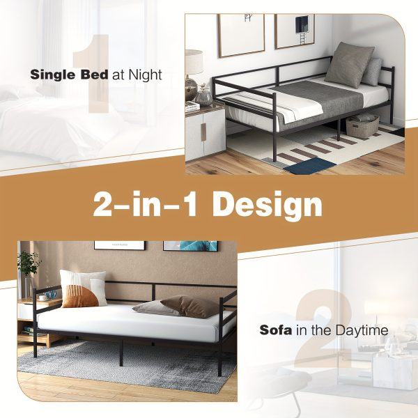 product-fancy-ebd1f012-a882-4b36-b324-61149b580d1e Dual-Use Twin Metal Daybed Frame - Space-Saving Sofa Bed for Living Room & Bedroom