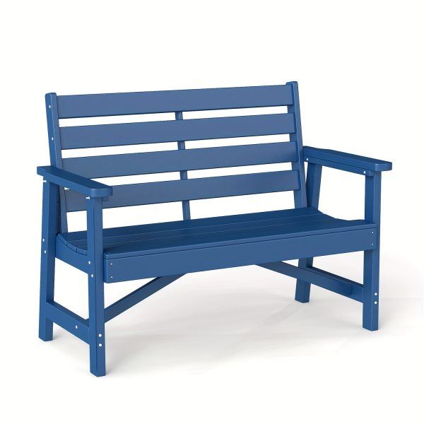 product-fancy-ebf86794-f1d8-4093-a894-574195be9088 51.5' Outdoor Bench Heavy Duty HDPE Garden Bench for Patio, Park, Porch & Backyard Comfortable 2-Person Seating Rust-Free & All Weather Resistant
