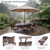 9pcs Cast Aluminum Outdoor Patio Dining Set - Ornate Scrollwork Design, Weather-Resistant Rust-Proof Frame, Oval Table And 8 Cushioned Chairs, Suitable for Garden, Backyard And Poolside Seating