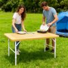 product-fancy-ec04dc6d-958b-4e22-84f2-92376588eb0a 4FT Yellow Folding Table, Portable Table with Handle, Sturdy Steel Legs for Heavy-Duty Use, Ideal for Parties, Dining, Weddings, Events, Picnics, Indoor And Outdoor Activities, Camping