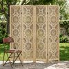 product-fancy-ec1ef64e-b466-443b-ba17-ad1e0b82a37a 6 Or 4 Panel Wood Screen Room Divider, Farmhouse Style Carved Boho Wall Dividers Folding Screens, Freestanding Hollow Partition Privacy Screen for Home Office Bedroom Studio Apartment, Natural