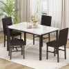 product-fancy-ec546f84-d0a5-4f91-861f-c4a206f584ec Dining Table Set For 4, Faux Marble Small Dining Room Table Set For 4, Modern Upholstered PU Leather Chairs