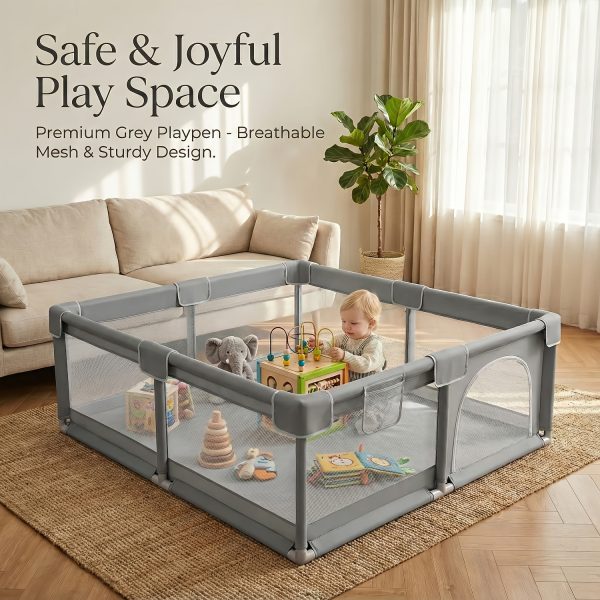 product-fancy-ec73b2e0-00da-4c4c-8c71-ef883475e876 Baby Playpen 50X50 Inch, Play Pens for Babies And Toddlers Baby Fence Baby Play Yards for Indoor & Outdoor with Breathable Mesh Anti-Fall Playpen
