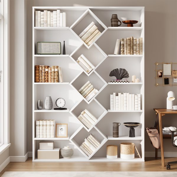product-fancy-ec98e86f-0c00-4fc1-abf6-2c78bdab7149 Triple Wide Bookshelf, 6 Tier Large Bookshelf, Bookcase with 17 Open Display Shelves, 71'' Tall Bookcases And Bookshelves for Living Room, Home Office, Library