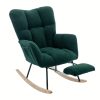 product-fancy-eca9a75e-292c-4162-ad73-7959423219fc Nursery Teddy Upholstered Glider Rocker with Adjustable Footrest, High Backrest Padded Recliner Reading Chair for Bedroom