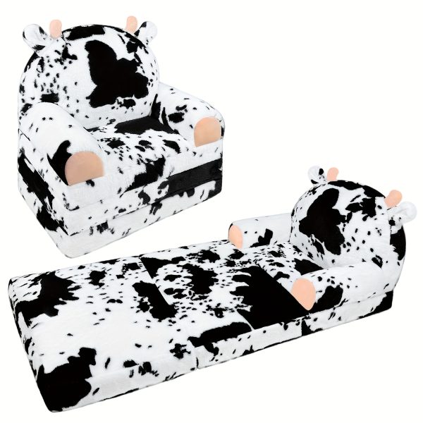 product-fancy-ecb996a0-818a-48fa-ae37-9e3ae48c5878 Kids Chair Plush with Removable Cover, Kids Sofa to Lounger, Kids Couch for Kids Over 18 Months, Toddler Recliners for Kids (Cow)
