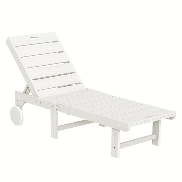 product-fancy-ed0a3ac3-ce6a-456a-9808-0e4d2b8918a3 Chaise Lounge Chair Outdoor, HDPS Material, Outdoor Pool Lounge Chairs with 5-Position Backrest, Patio Lounge Chair with Wheels for Outside, Poolside, Beach