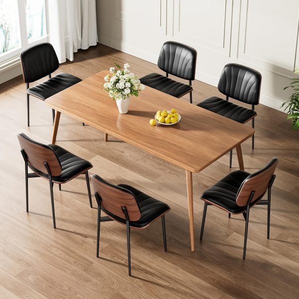 product-fancy-ed0b628b-97a9-4574-a72b-8e1d47d0e3ac Padded Seat & Backrest - Modern Faux Leather Dining Chairs - Set Of 2 - Metal Legs with Adjustable Feet - for Kitchen, Dining Room, Office