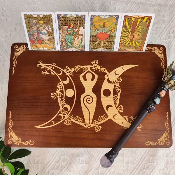 product-fancy-ed160203-02c5-46df-b64f-7f17d9f2a3b8 Wooden Altar Table with Card Holder, Meditation Table, Altar Table, Wooden Witch Altar, Wiccan Alter Table, Shrine