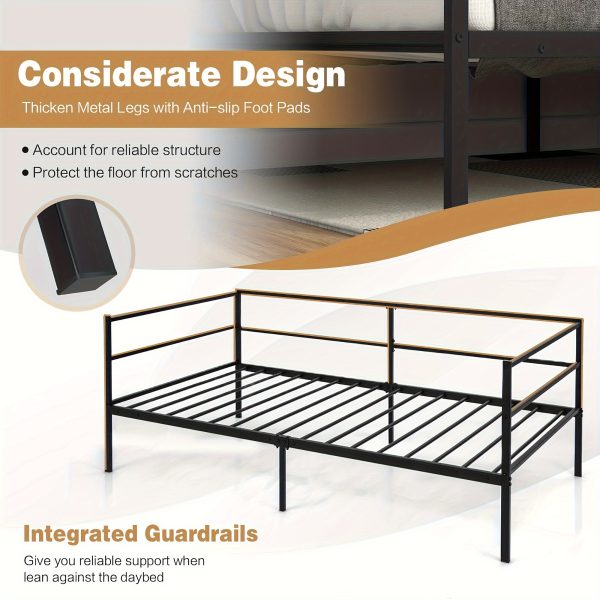 product-fancy-ed41e86a-fad6-4b91-9d7c-5c70dc210536 Dual-Use Twin Metal Daybed Frame - Space-Saving Sofa Bed for Living Room & Bedroom