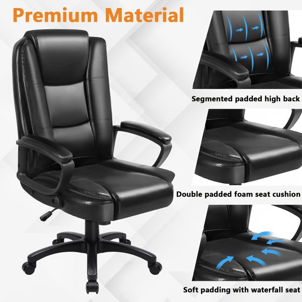 product-fancy-ed6e06c6-ac35-46d5-bd02-2ab5fbdff5f5 Home Office Desk Chair, 400LBS Big And Tall Computer Executive Chair, Ergonomic PU Leather Chairs with High Back Cushion, Adjustable Armrest &Lumbar Back Support, for Long Time Sitting