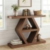 product-fancy-ed7df730-aede-4faa-bee3-1a4ad31f8057 3 Tier Farmhouse Console Table for Entryway, Wooden Sofa Table Behind Couch with Storage Shelves, 39.4 Inch Narrow Rectangular Hallway Table, Rustic Foyer Table for Living Room Decor, Walnut End